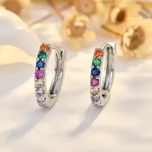 925 Silver Rainbow Zircon Earrings 8 S9b328b0caec74dd89c5b923963df9742B