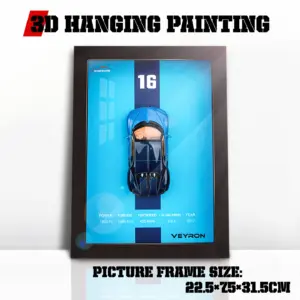 3D Car Wall Art with Dark Wood Frame 16 S9b549847111c4eedb2c3e8a0951a9231M