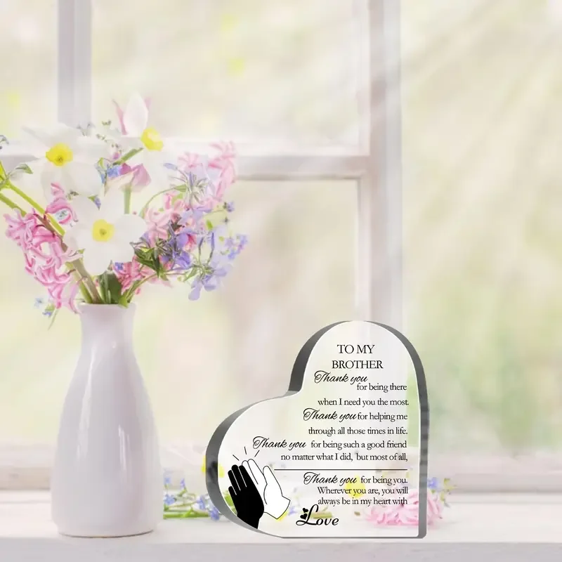 Brother Appreciation Heart Plaque for Desk 3 Brother Appreciation Heart Plaque for Desk - Image 3