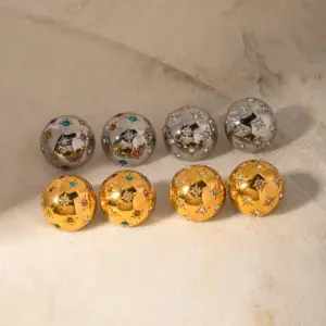 Colorful Star and Half-Ball Stainless Steel Earrings 13 S9b70a620d1af4d7aae0f8ca3291df1d8y