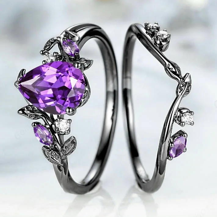 Elegant Zircon Bridal Ring Set in Silver or Gold 5 Elegant Zircon Bridal Ring Set in Silver or Gold - Image 5