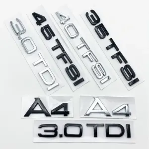 A4 3D Emblem Set with Chrome Finish