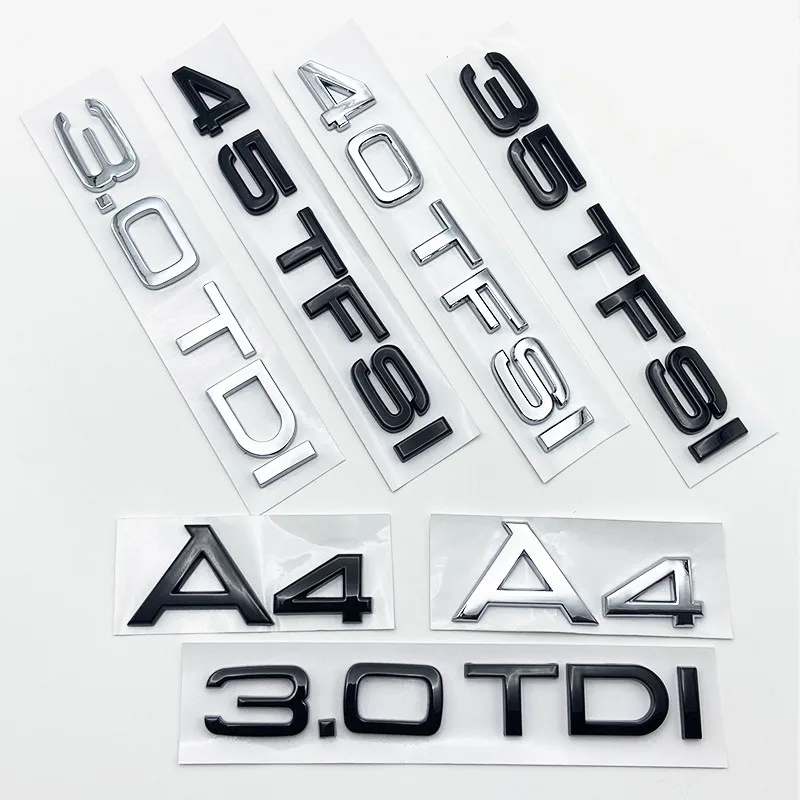 A4 3D Emblem Set with Chrome Finish 1 A4 3D Emblem Set with Chrome Finish