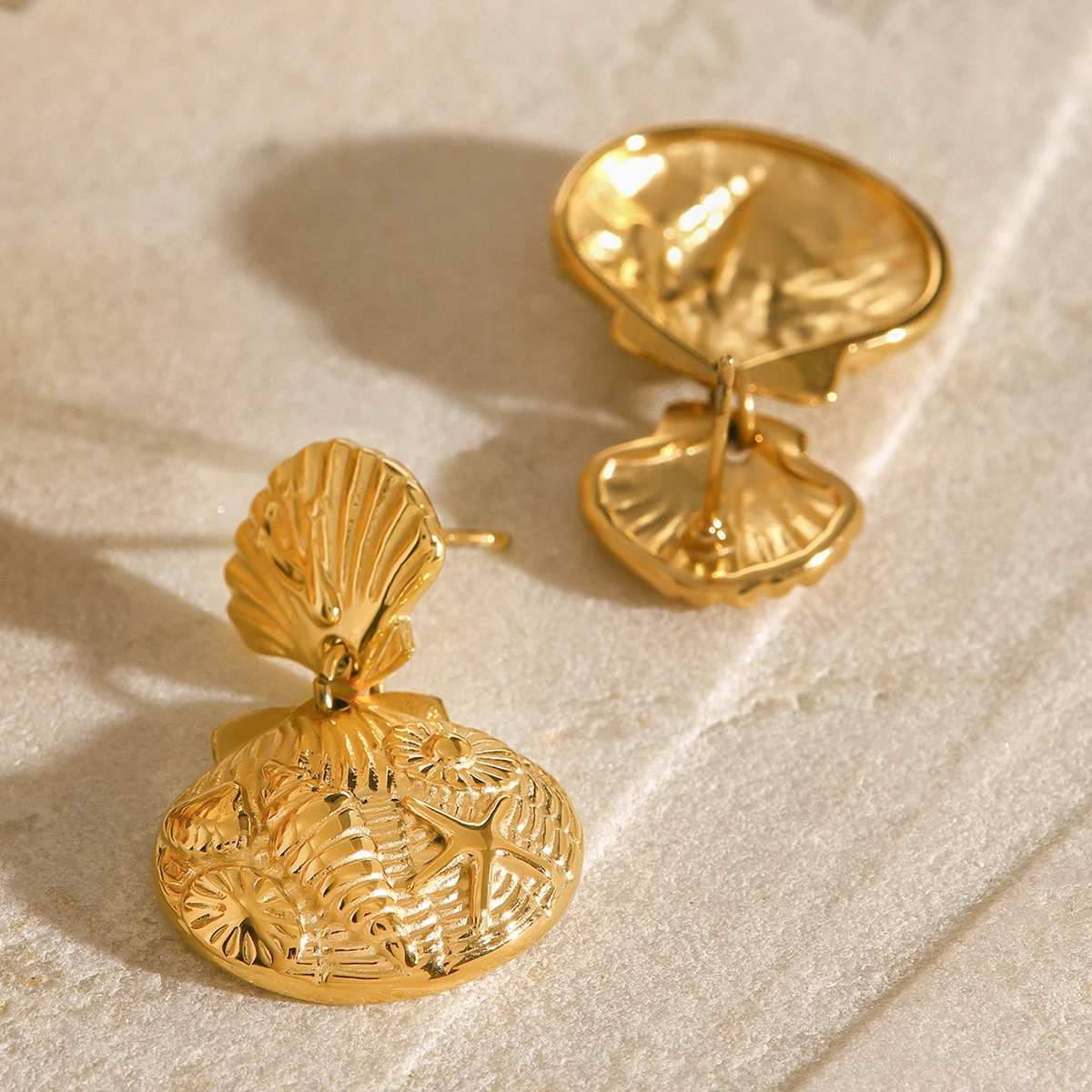 Ocean-Inspired Stainless Steel Earrings JDE2407023 2 Ocean-Inspired Stainless Steel Earrings JDE2407023 - Image 2