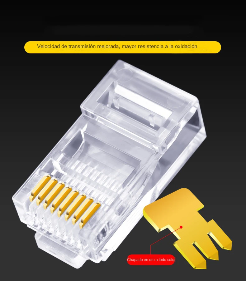 100 Pack Transparent RJ45 Ethernet Connectors 4 100 Pack Transparent RJ45 Ethernet Connectors - Image 4