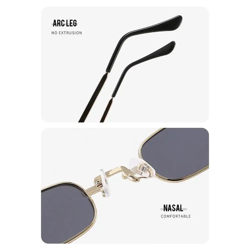 Retro Metal Frame Sunglasses with UV Protection 4 Retro Metal Frame Sunglasses with UV Protection - Image 4