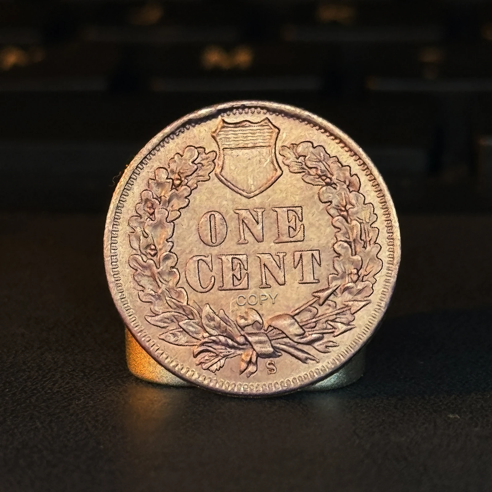 1909-S Native American Chief Copper Coin Replica 3 1909-S Native American Chief Copper Coin Replica - Image 3