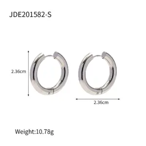 Gold Stainless Steel Hoop Earrings 20mm 14 S9c464d614ea44f10a26db3e81ebaf1c8L