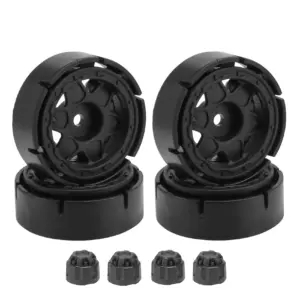 Black RC Wheel Rim Set for 1/24 Scale