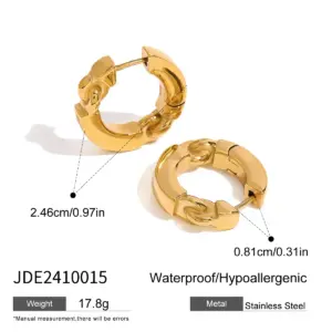 Gold Stainless Steel Hoop Earrings with Clear Stones 14 S9c52c50d2bbb43968519cf20a7c5fa22k