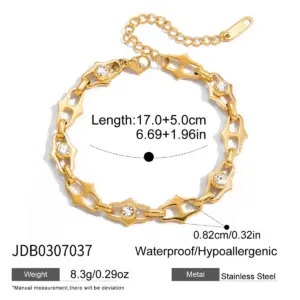 Gold Stainless Steel Skeleton Bracelet with Zircon 17 S9c595d4a7510429d820a63d62e8273ffj 1