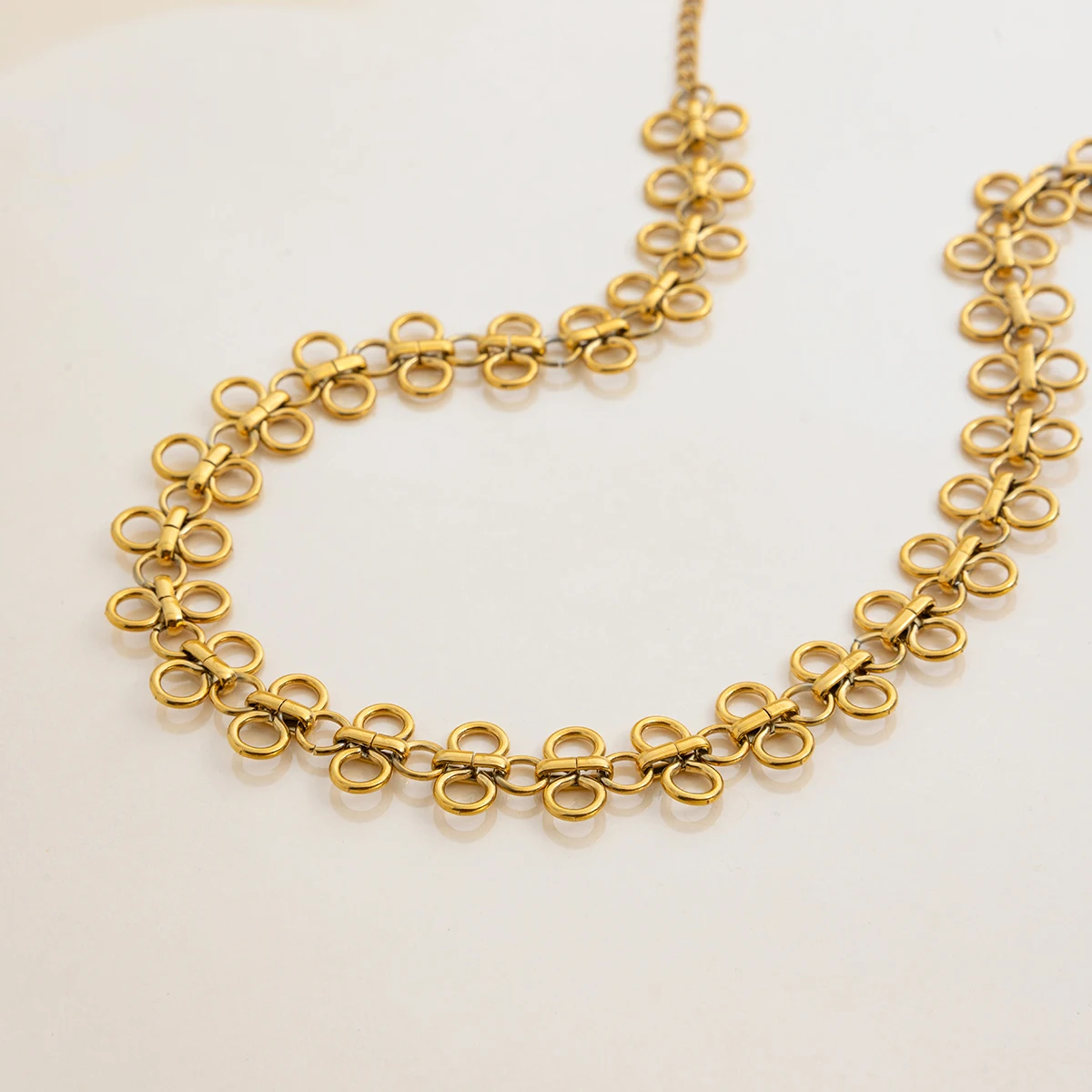 Vintage Gold Stainless Steel Layered Necklace 5 Vintage Gold Stainless Steel Layered Necklace - Image 5