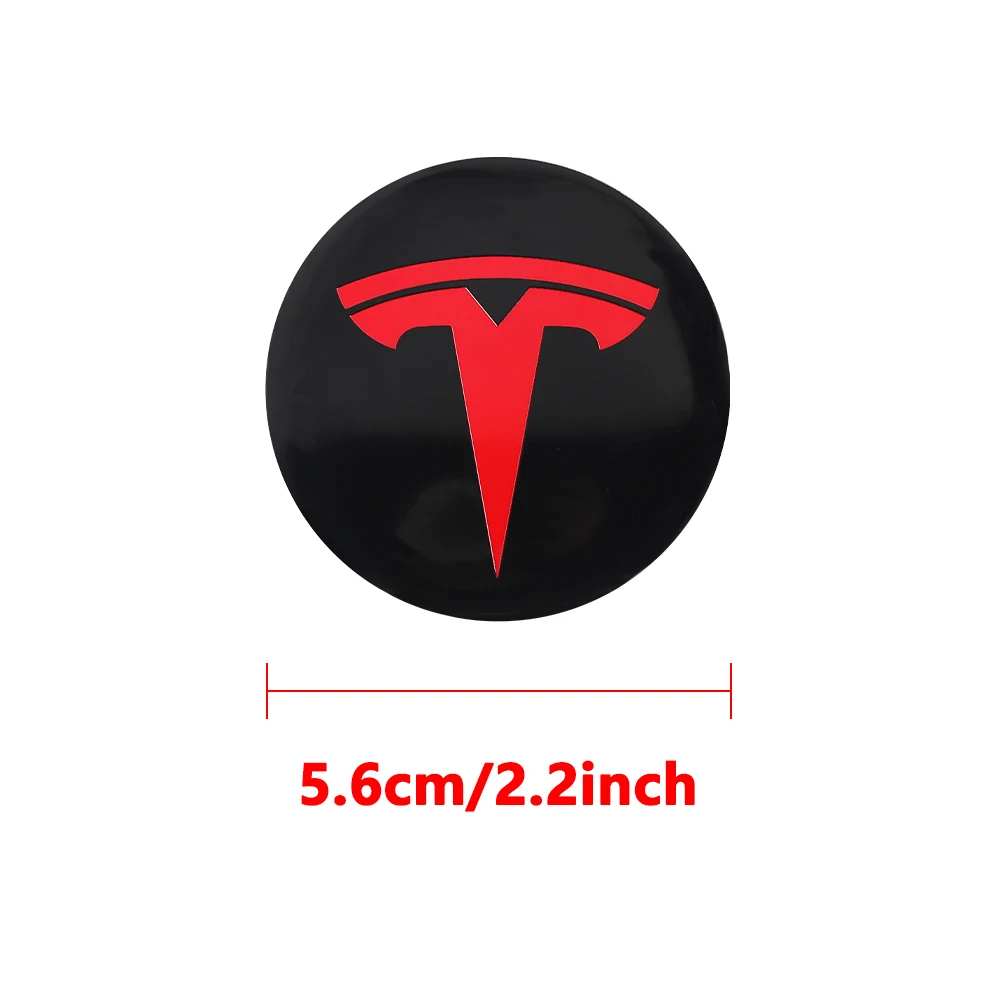 Tesla 56mm Aluminum Hub Cap Stickers Set 5 Tesla 56mm Aluminum Hub Cap Stickers Set - Image 5
