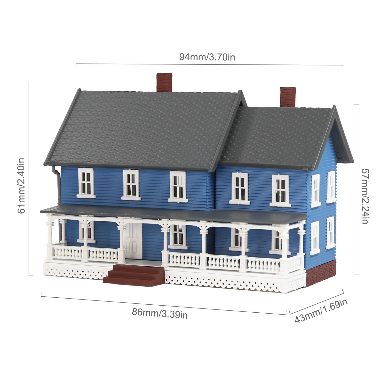Miniature Blue House Model JZN5889P 6 Miniature Blue House Model JZN5889P - Image 6