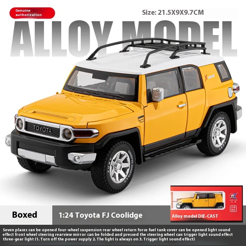 Toyota FJ Cruiser 1:24 Diecast Model in Yellow 7 Toyota FJ Cruiser 1:24 Diecast Model in Yellow - Image 7