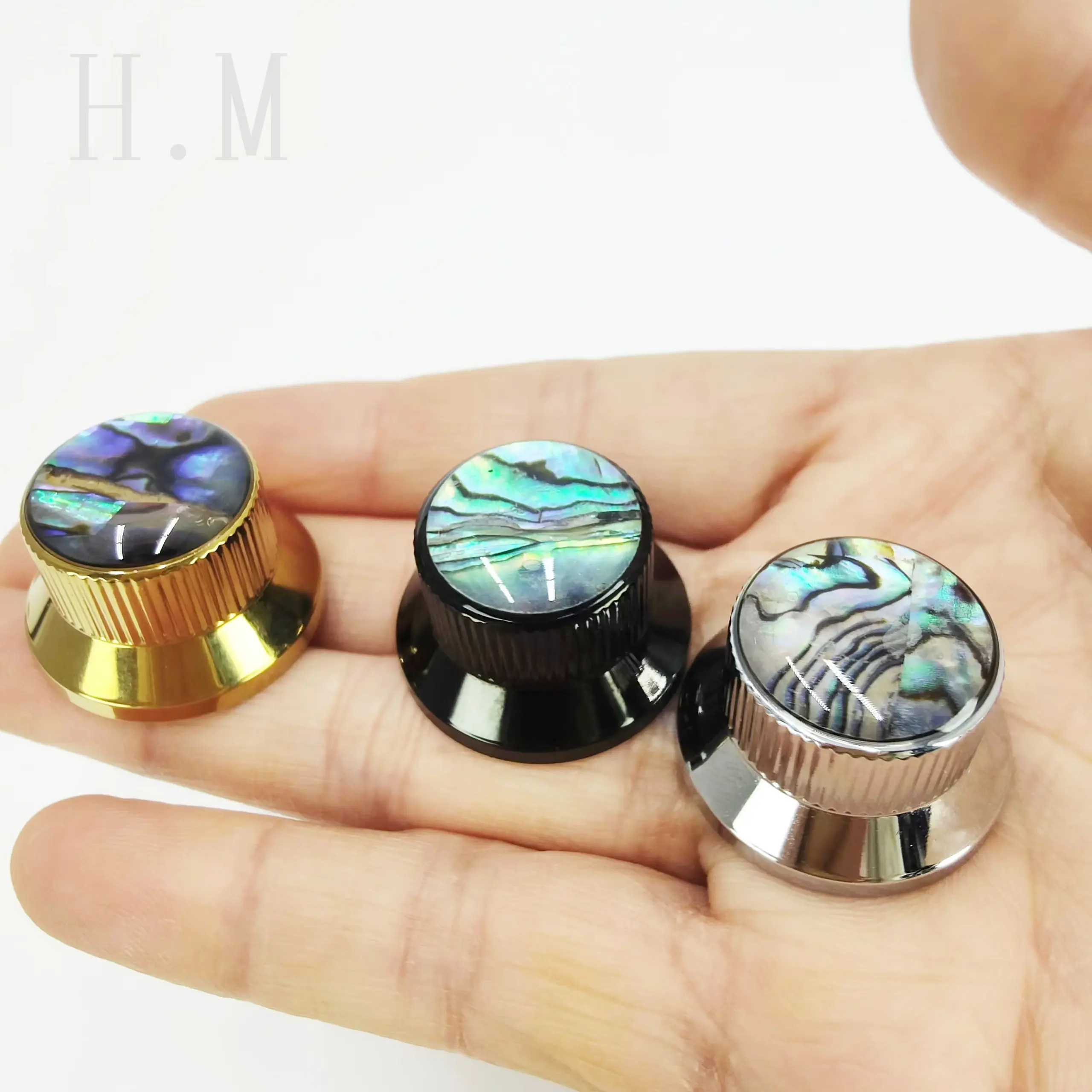 Abalone Shell Flying Saucer Guitar Knob 6 Abalone Shell Flying Saucer Guitar Knob - Image 6