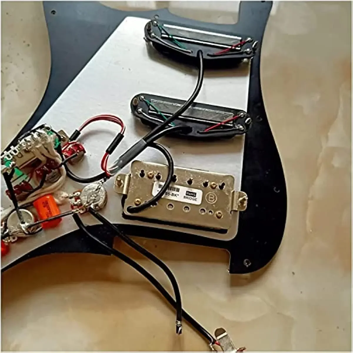 Black SSH Strat Pickguard with Mini Humbucker 6 Black SSH Strat Pickguard with Mini Humbucker - Image 6