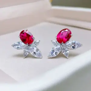 White Zircon Floral Stud Earrings LL-YS1005 6 S9ce19f224d2b4d39aecca1775589c9d8v