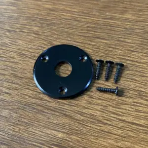 Round Metal Guitar & Bass Jack Plate in Chrome or Black 12 S9cf0e05f12c8426ab66933778275bf07j