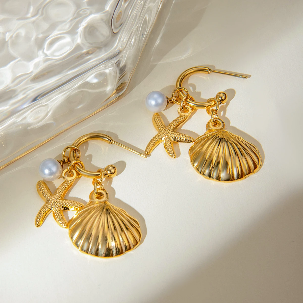 Stainless Steel Nautical Starfish Drop Earrings 5 Stainless Steel Nautical Starfish Drop Earrings - Image 5