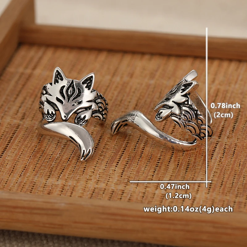 Silver Fox Clip Earrings for Women 3 Silver Fox Clip Earrings for Women - Image 3