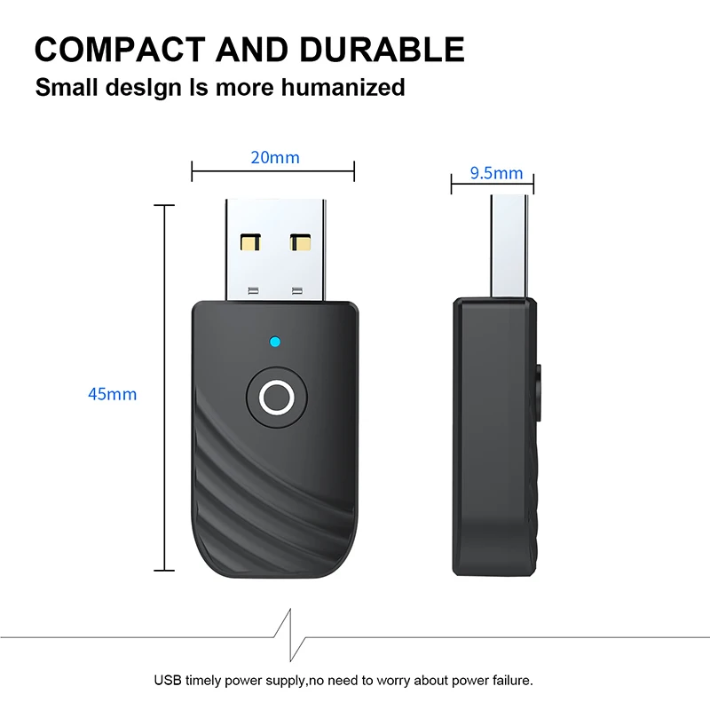 Wireless Bluetooth v5.0 USB Transmitter and Receiver Dongle 2 Wireless Bluetooth v5.0 USB Transmitter and Receiver Dongle - Image 2