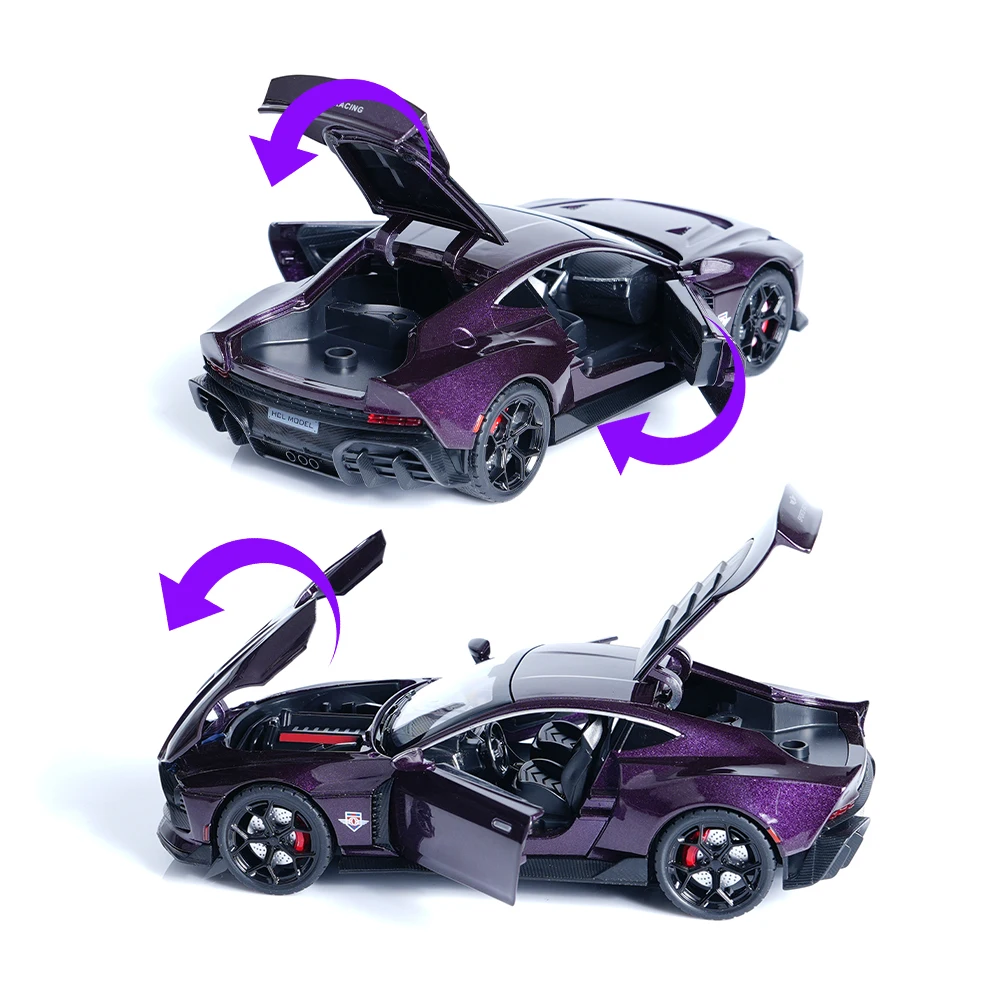 1:22 Purple Alloy Supercar Model 4 1:22 Purple Alloy Supercar Model - Image 4