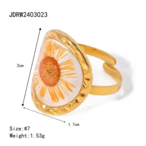 Gold Stainless Steel Floral Ring for Women 17 S9d4e7991b5ec45c4bb8ce788adf563b4J