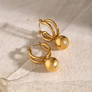 Gold Stainless Steel Geometric Earrings 9 S9d51965843274526aec4277f609ab2bek