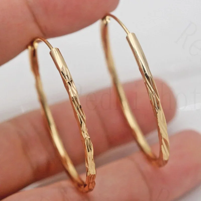 Large Gold Hoop Earrings for Women 2 Large Gold Hoop Earrings for Women - Image 2