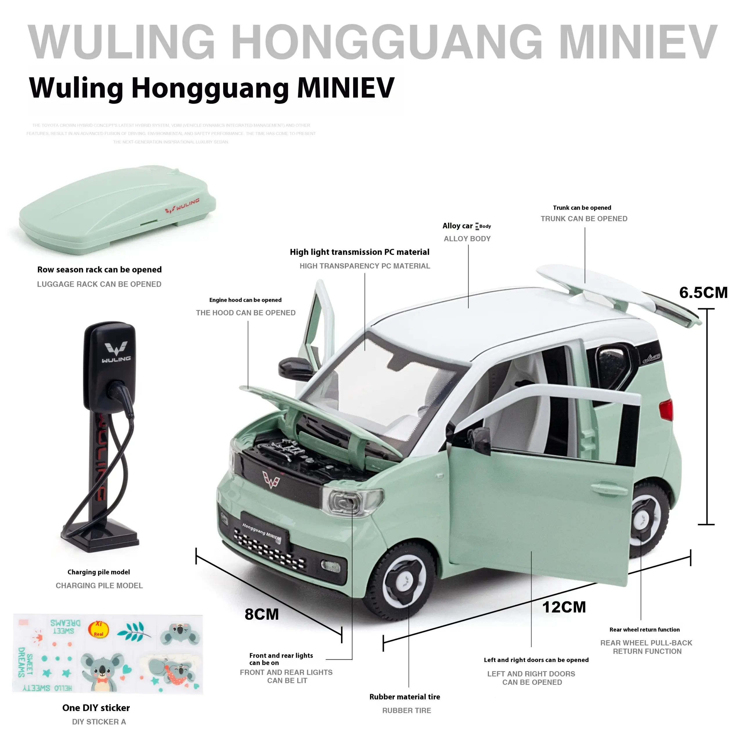 1:32 Wuling Hongguang Mini Diecast Model 3 1:32 Wuling Hongguang Mini Diecast Model - Image 3