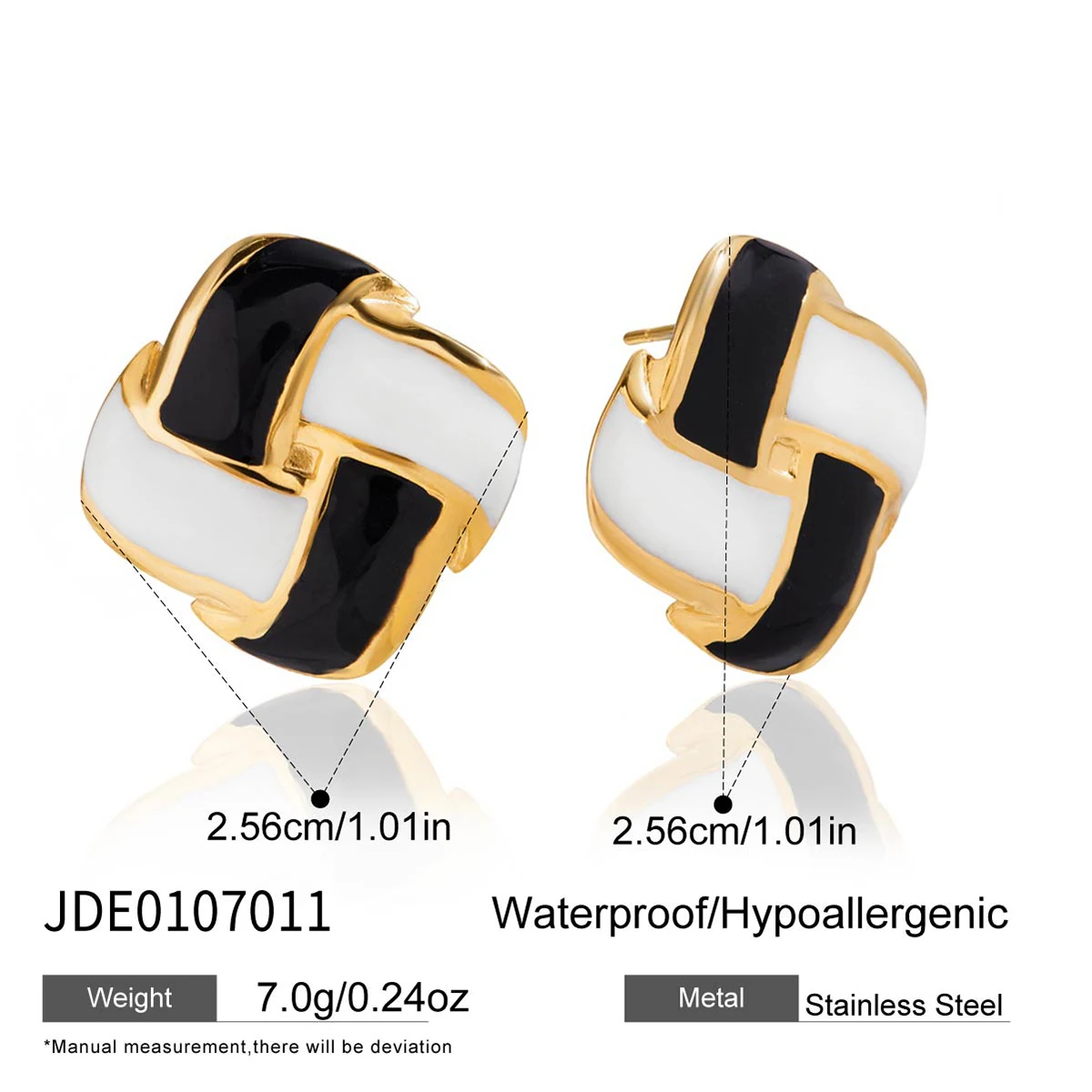 Vintage Stainless Steel Square Earrings JDE0107011 7 Vintage Stainless Steel Square Earrings JDE0107011 - Image 7