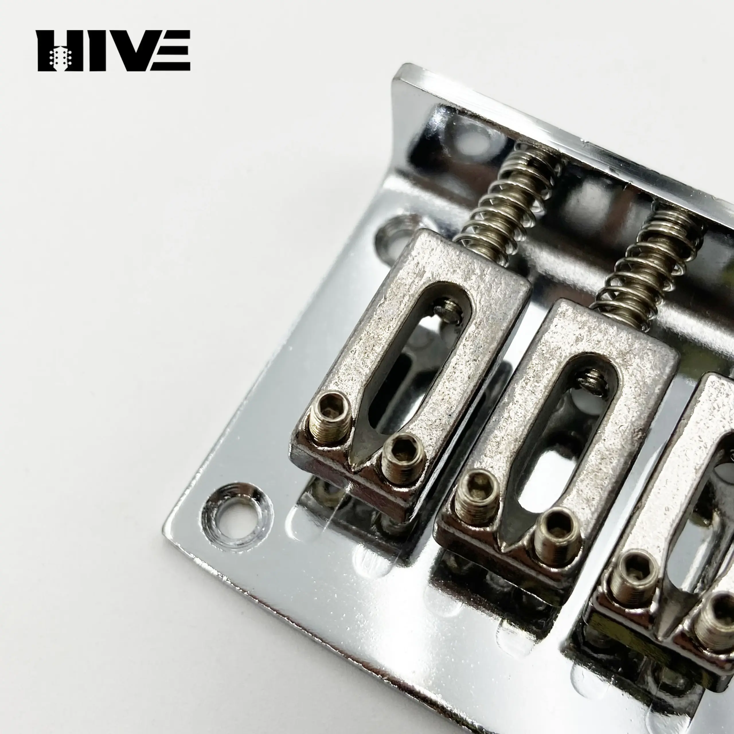 3-String Guitar Bridge Drawplate in Chrome, Gold, Black 5 3-String Guitar Bridge Drawplate in Chrome, Gold, Black - Image 5