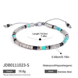 Unisex Stainless Steel Beaded Chain Bracelet 16 S9dfe2848c8ca47878a5093d35e019201H