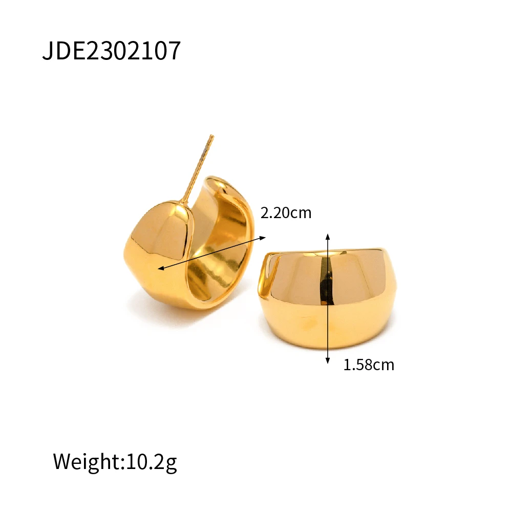 Bold Gold Stainless Steel Hoop Earrings 6 Bold Gold Stainless Steel Hoop Earrings - Image 6