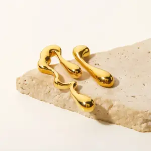 Gold-Tone Stainless Steel Irregular Earrings for Women 10 S9e1bbc3e3a4a4804ba3f21906250878a8