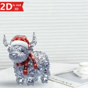 Highland Cow Christmas Figurine in Crystal Finish 10 S9e2308027f994944aa2085ddea102ce8Y