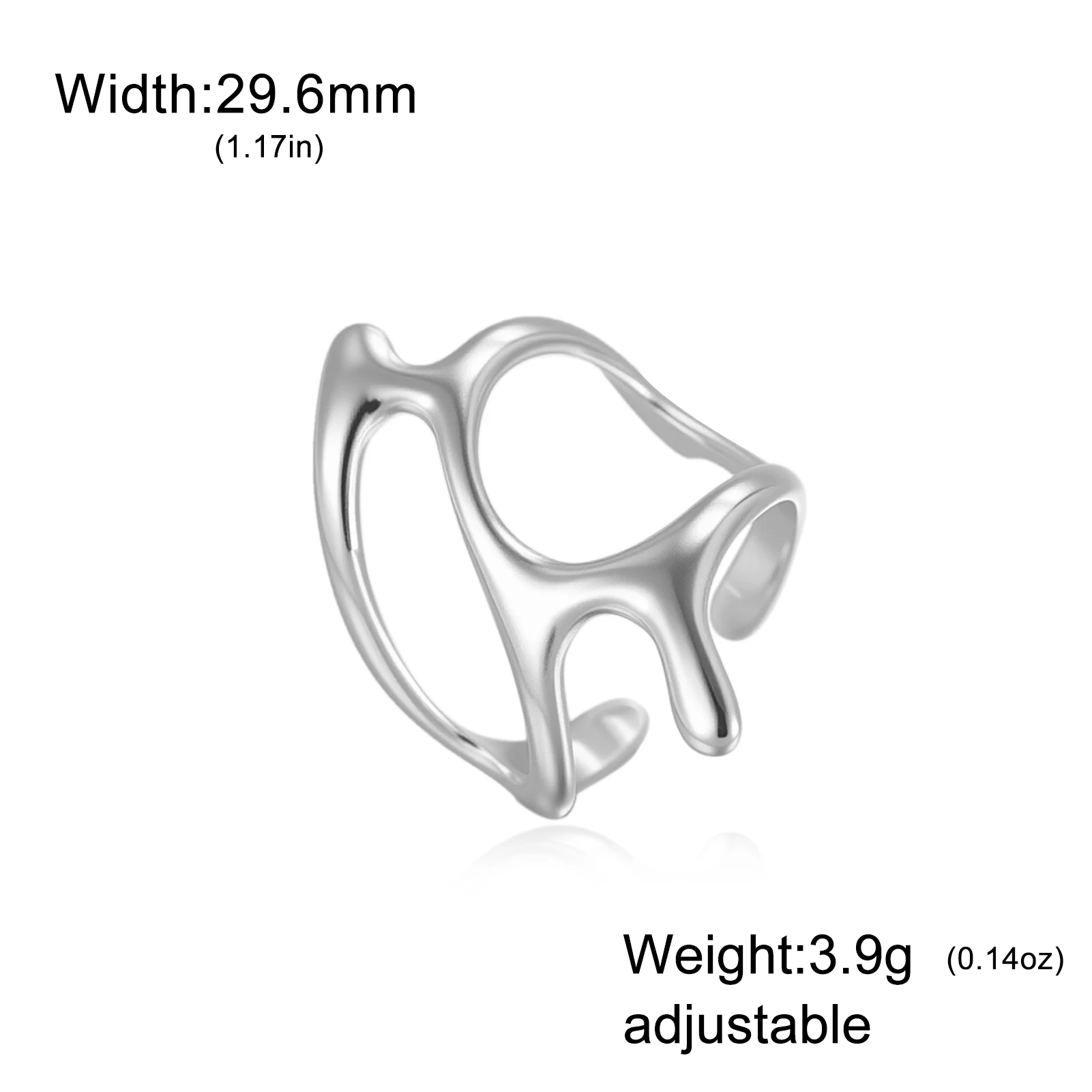 Gold Geometric Open Ring for Women 7 Gold Geometric Open Ring for Women - Image 7