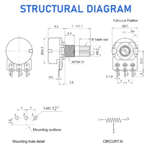 WH148 Potentiometer Set with 1KΩ–1MΩ Resistance 7 S9e4aaabdd0094c39a706ebfa251b660fw