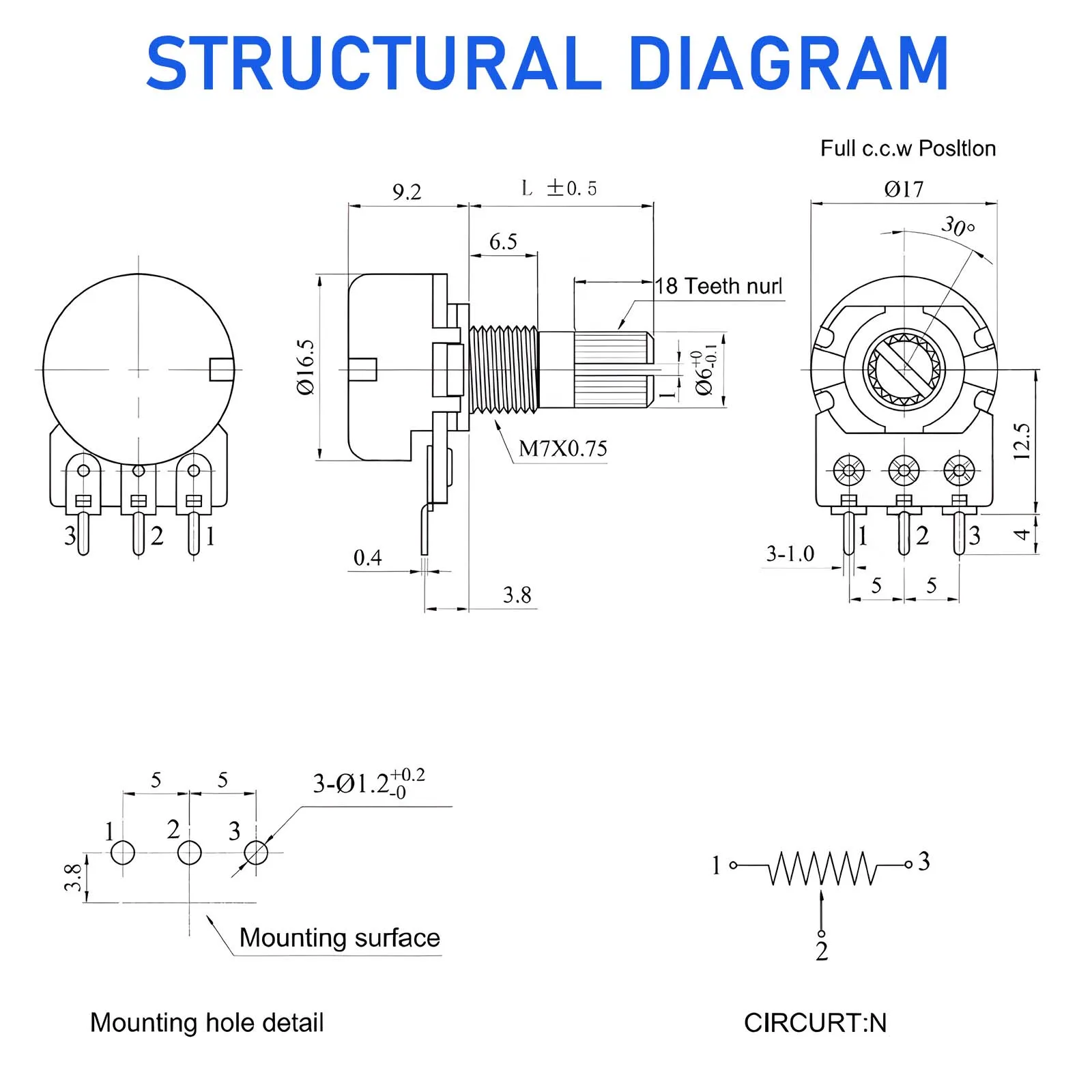 WH148 Potentiometer Set with 1KΩ–1MΩ Resistance 2 WH148 Potentiometer Set with 1KΩ–1MΩ Resistance - Image 2