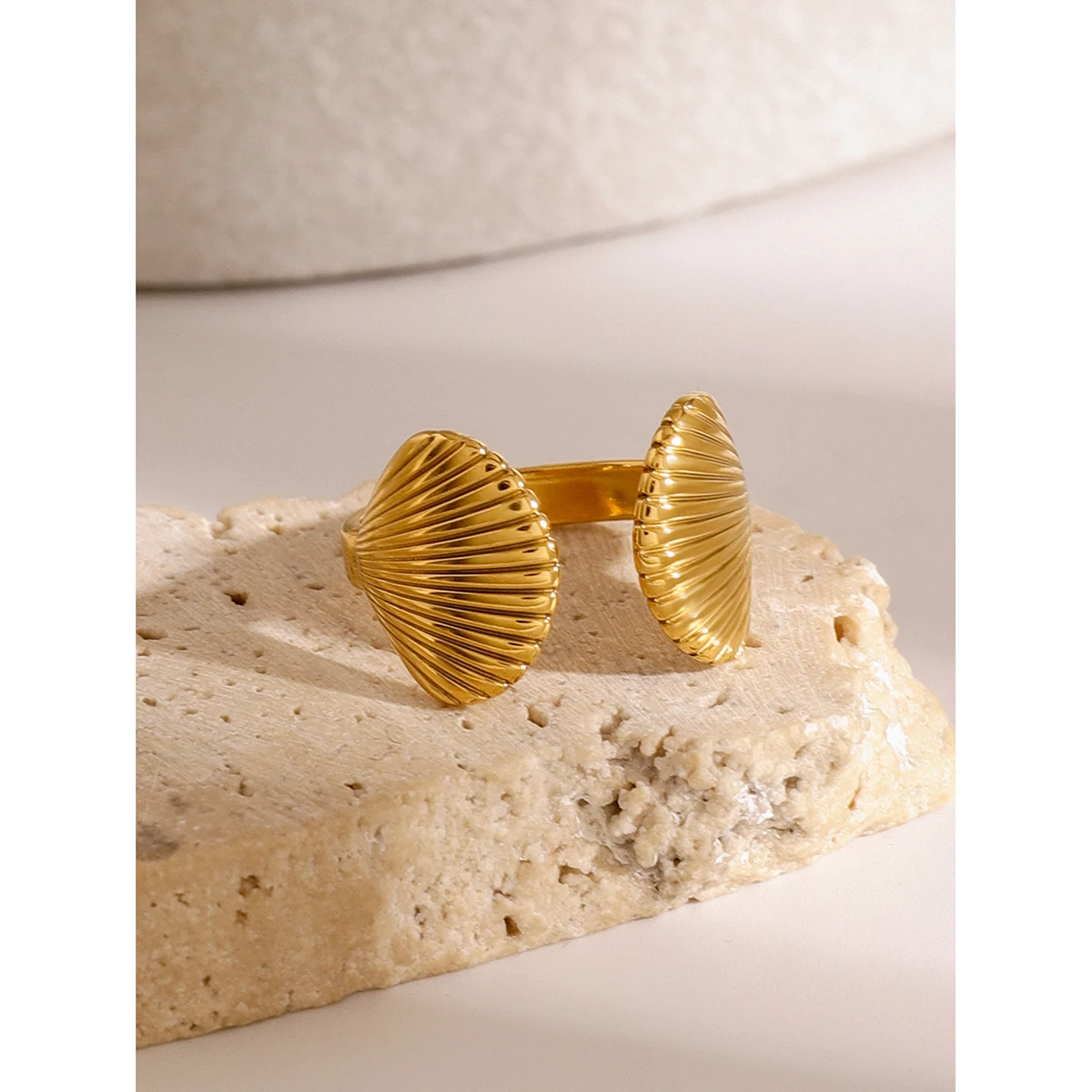 Gold Stainless Steel Open Ring Model JDRW2406012 4 Gold Stainless Steel Open Ring Model JDRW2406012 - Image 4