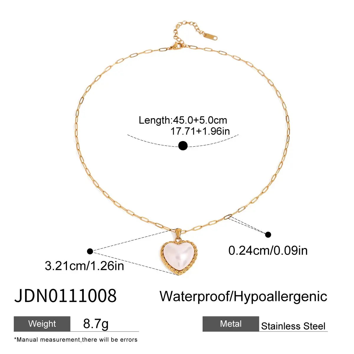 Elegant Stainless Steel Heart Pendant Necklace 7 Elegant Stainless Steel Heart Pendant Necklace - Image 7