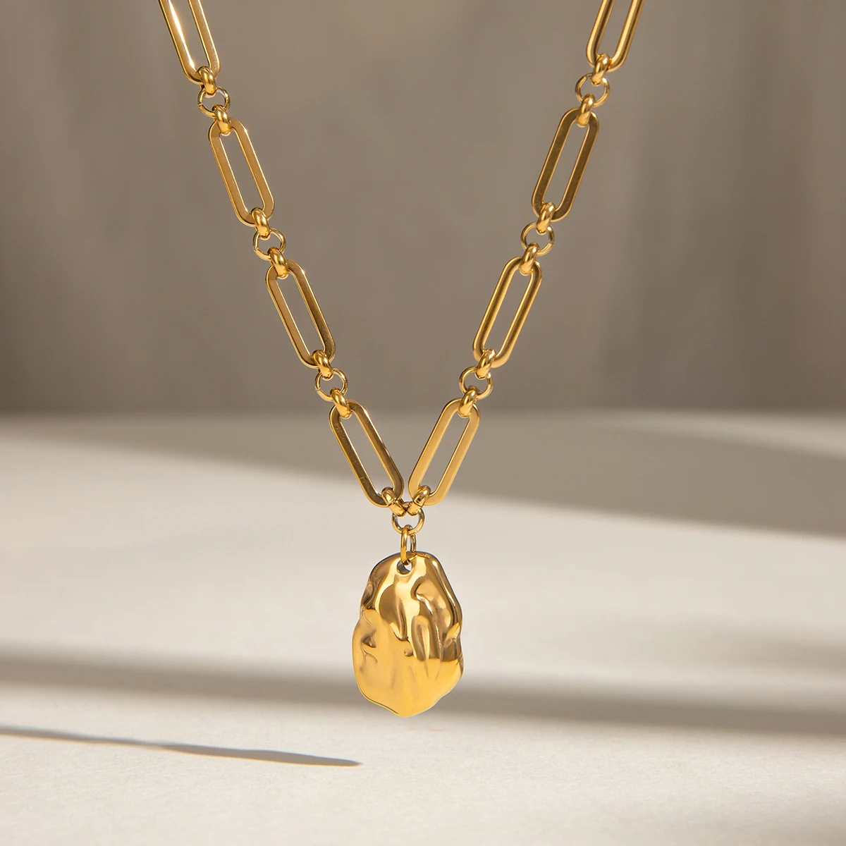 Stainless Steel Geometric Pendant Necklace 4 Stainless Steel Geometric Pendant Necklace - Image 4