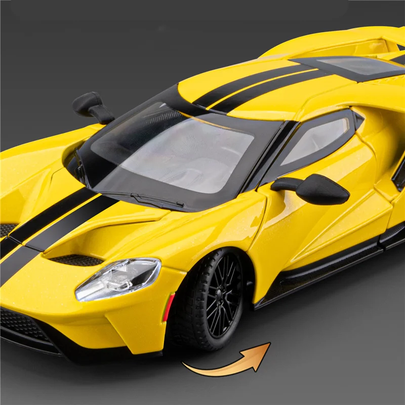 Yellow Ford GT Diecast Model 1:24 Scale 4 Yellow Ford GT Diecast Model 1:24 Scale - Image 4