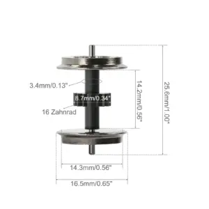 HO Scale DC Wheel Sets 8-Pack with Gear Drive 9 S9e93cf583bee484581f0b6df654168fbM