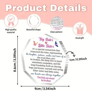 Acrylic Sister Bond Plaque with Butterfly Designs 7 S9e9444c29da84b8c97d12da3fb58c6f4x
