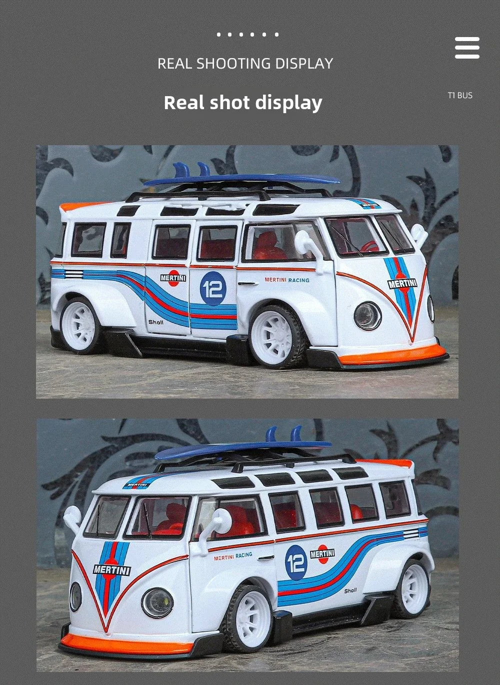 Vibrant 1:32 Scale Volkswagen T1 Mini Model 8 Vibrant 1:32 Scale Volkswagen T1 Mini Model - Image 8