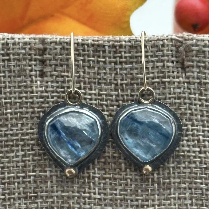 Vintage Blue Stone Drop Earrings for Women 4 Vintage Blue Stone Drop Earrings for Women - Image 4