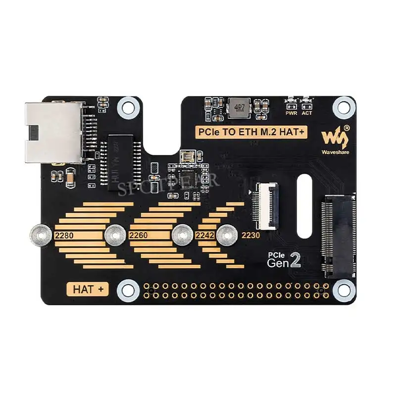 PCIe to M.2 SSD and Ethernet HAT for Raspberry Pi 5 4 PCIe to M.2 SSD and Ethernet HAT for Raspberry Pi 5 - Image 4