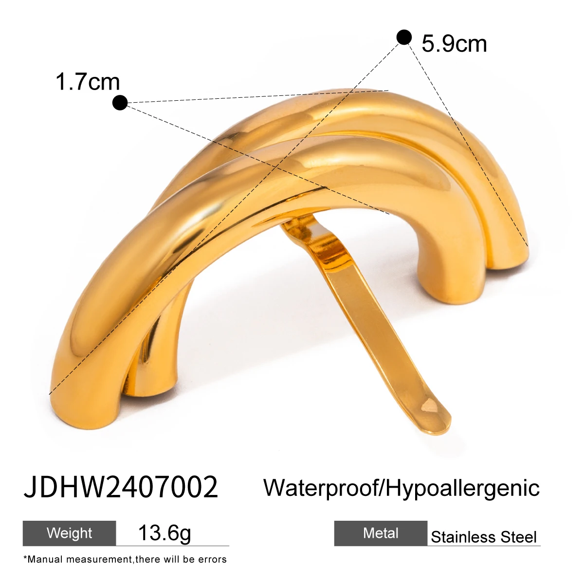 Gold Stainless Steel U-Shaped Hairpin Model JDHW2407001 8 Gold Stainless Steel U-Shaped Hairpin Model JDHW2407001 - Image 8